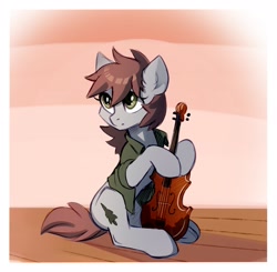 Size: 2340x2296 | Tagged: safe, artist:taneysha, oc, oc:kova, earth pony, pony, musical instrument, solo