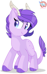 Size: 1052x1642 | Tagged: safe, artist:rainbow eevee, oc, oc only, oc:crystal clarity, dracony, dragon, hybrid, pony, cute, freckles, horns, interspecies offspring, kilalaverse, offspring, parent:rarity, parent:spike, parents:sparity, simple background, smiling, smirk, solo, transparent background, vector