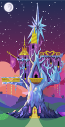 Size: 1751x3423 | Tagged: safe, artist:speedox12, background, castle, crystal castle, flag, full moon, mare in the moon, moon, night, no pony, stars, twilight's castle, vector