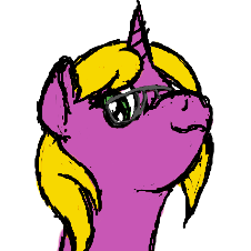 Size: 226x226 | Tagged: safe, artist:brightstarclick, oc, oc:bright star, pony, unicorn, :3, looking at you, looking down at you, simple background, smug, white background