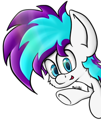 Size: 1200x1426 | Tagged: safe, artist:machstyle, oc, oc:machstyle, pegasus, pony, big ears, big eyes, male, offscreen character, open mouth, simple background, smiling, solo, stallion, transparent background, waving