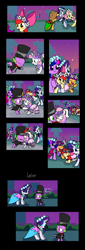 Size: 1700x5000 | Tagged: safe, artist:andromedasparkz, derpibooru import, apple bloom, applejack, fluttershy, rarity, scootaloo, spike, sweetie belle, twilight sparkle, unicorn twilight, dragon, earth pony, pegasus, pony, unicorn, a canterlot wedding, approval, bridesmaid, bridesmaid dress, bridesmaids, clothes, comic, dress, female, flower filly, flower girl, flower girl dress, hat, kissing, male, shipping, spikebelle, straight, surprise kiss, top hat, tuxedo, waltz