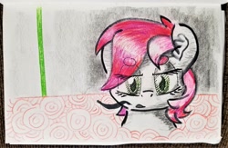 Size: 1905x1245 | Tagged: safe, artist:shoeunit, roseluck, earth pony, pony, bust, female, mare, solo, traditional art