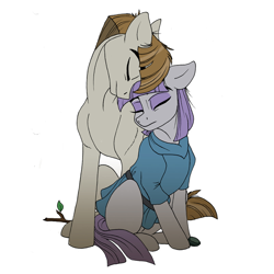 Size: 800x800 | Tagged: safe, artist:celestial-rainstorm, boulder (pet), maud pie, mudbriar, cropped, female, male, maudbriar, shipping, straight, twiggy (pet)