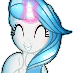 Size: 716x716 | Tagged: safe, artist:xkashtrineyc, oc, oc:flowershy, pony, unicorn, base used, eyes closed, glowing horn, simple background, smiling, transparent background