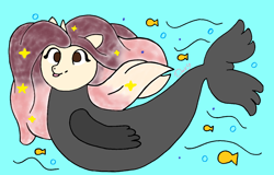 Size: 1330x851 | Tagged: safe, artist:superdavid2011, oc, pony, unicorn, seal suit, solo, swimming, traditional art, underwater