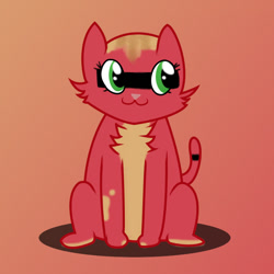 Size: 720x720 | Tagged: safe, artist:diegotan, oc, oc:pun, cat, ask, ask pun, catified, solo, species swap
