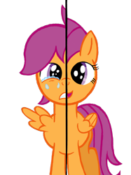 Size: 2048x2732 | Tagged: safe, artist:turnaboutart, scootaloo, scooteroll, pegasus, crying, false eyelashes, filly, happy, rule 63, sad, simple background, trans girl, transgender, transparent background