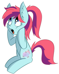 Size: 795x1000 | Tagged: source needed, safe, artist:exvius, oc, oc:taffy swirl, pony, cute, female, gasp, simple background, solo, transparent background