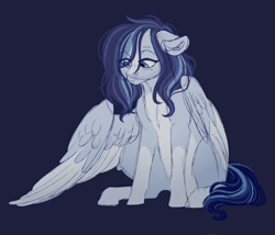 Size: 1024x878 | Tagged: safe, artist:azure-art-wave, oc, oc:azure, pegasus, pony, blue background, female, mare, sad, simple background, sketch, solo, vent art