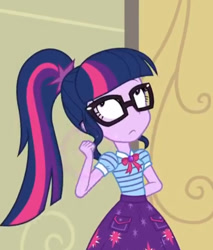Size: 652x767 | Tagged: safe, screencap, sci-twi, twilight sparkle, best trends forever, best trends forever: pinkie pie, better together, equestria girls, clothes, cropped, cyoa, female, geode of telekinesis, magical geodes, solo