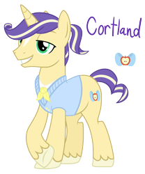 Size: 1500x1800 | Tagged: safe, oc, oc only, oc:cortland, pony, unicorn, apple family member, base used, clothes, magical lesbian spawn, male, offspring, parent:applejack, parent:rarity, parents:rarijack, simple background, solo, transparent background