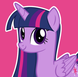 Size: 300x299 | Tagged: safe, artist:colorfulbases, twilight sparkle, twilight sparkle (alicorn), alicorn, pony, alternate hairstyle, female, mare, simple background, smiling, solo