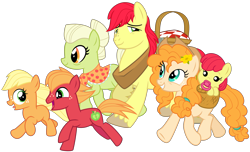 Size: 5250x3200 | Tagged: safe, artist:cheezedoodle96, derpibooru import, apple bloom, applejack, big macintosh, bright mac, granny smith, pear butter, earth pony, pony, going to seed, .svg available, adorabloom, apple family, apple siblings, apple sisters, baby, baby apple bloom, baby pony, brother and sister, colt, colt big macintosh, cowboy hat, cute, eye contact, family, father and child, father and daughter, father and son, female, filly, filly applejack, flower, flower in hair, foal, freckles, grandmother and grandchild, grandmother and granddaughter, grandmother and grandson, hat, jackabetes, laughing, looking at each other, macabetes, male, mare, mother and child, mother and daughter, mother and daughter-in-law, mother and son, pacifier, parent and child, pearabetes, picnic blanket, running, shawl, siblings, simple background, sisters, stallion, svg, the whole apple family, transparent background, unshorn fetlocks, vector, walking, wall of tags, yoke, young granny smith, younger