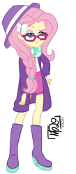 Size: 799x1831 | Tagged: safe, artist:tassji-s, fluttershy, equestria girls, fake it 'til you make it, alternate hairstyle, hipster, hipstershy, simple background, solo, transparent background