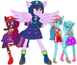 Size: 1259x1061 | Tagged: safe, artist:徐詩珮, fizzlepop berrytwist, glitter drops, spring rain, tempest shadow, twilight sparkle, twilight sparkle (alicorn), alicorn, human, pony, series:sprglitemplight diary, series:sprglitemplight life jacket days, series:springshadowdrops diary, series:springshadowdrops life jacket days, equestria girls, aid marshall, aid marshall (paw patrol), alternate universe, base used, bisexual, chase, chase (paw patrol), clothes, cute, equestria girls-ified, eyelashes, feet, female, glitterbetes, glitterlight, glittershadow, goggles, grin, hat, helmet, lesbian, lifeguard, lifeguard spring rain, looking at you, marshall, marshall (paw patrol), open mouth, paw patrol, polyamory, ponied up, sandals, shipping, simple background, skye, skye (paw patrol), smiling, smiling at you, sprglitemplight, springbetes, springdrops, springlight, springshadow, springshadowdrops, spy chase, spy chase (paw patrol), tempestbetes, tempestlight, transparent background, zuma, zuma (paw patrol)