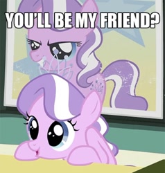 Size: 750x789 | Tagged: safe, edit, edited screencap, screencap, diamond tiara, earth pony, pony, ponyville confidential, caption, cute, diamondbetes, female, filly, image macro, solo, talking to viewer, text