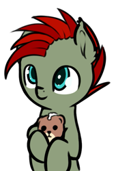 Size: 457x672 | Tagged: safe, artist:neuro, oc, oc only, oc:jet lag, pony, simple background, solo, teddy bear, transparent background