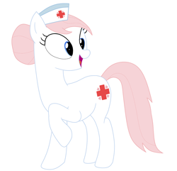 Size: 1612x1554 | Tagged: safe, artist:troopie, nurse redheart, earth pony, pony, female, mare, nurse, simple background, smiling, solo, white background