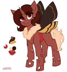 Size: 1883x2024 | Tagged: safe, artist:earthpone, oc, oc only, changeling, hybrid, moth, mothling, mothpony, original species, pony, red changeling