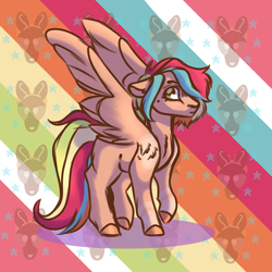 Size: 2000x2000 | Tagged: safe, artist:kiwigoat-art, oc, oc:desert bolt, pegasus, beauty mark, female, magical lesbian spawn, offspring, parent:applejack, parent:rainbow dash, parents:appledash, shipping, solo