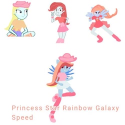 Size: 512x512 | Tagged: safe, artist:dashieyt, oc, oc only, oc:princess galaxy rose, oc:princess star rainbow galaxy speed, oc:rainbow speed, oc:starjack, equestria girls, base used, fusion, simple background, white background