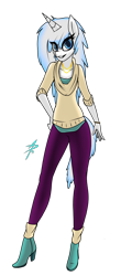 Size: 1714x3878 | Tagged: safe, artist:palmartz44, oc, anthro, unicorn, boots, digital art, jewelry, necklace, shoes, tights