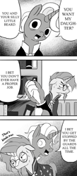 Size: 794x1816 | Tagged: safe, artist:tkuroneko, firelight, sunburst, pony, unicorn, black and white, drawthread, grayscale, implied starburst, implied starlight glimmer, manga, monochrome, ponified, sunburst is not amused, unamused