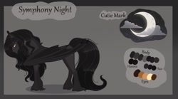 Size: 1280x711 | Tagged: safe, artist:sugaryicecreammlp, oc, oc:symphony night, pony, vampony, bat wings, male, reference sheet, solo, stallion, wings