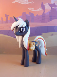 Size: 636x850 | Tagged: safe, artist:krowzivitch, oc, oc only, oc:velvet remedy, pony, unicorn, fallout equestria, cloud, commission, fanfic, fanfic art, female, figurine, fluttershy medical saddlebag, hooves, horn, mare, medical saddlebag, saddle bag, solo