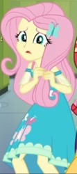 Size: 201x451 | Tagged: safe, screencap, fluttershy, better together, do it for the ponygram!, equestria girls, cropped, cute, looking at you, low res image, scared, shyabetes