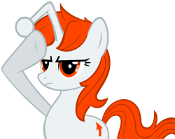Size: 2560x2036 | Tagged: safe, artist:ironfruit, oc, oc only, oc:karma, pony, unicorn, cutie mark, female, mare, ponified, rainbow dash salutes, reddit, salute, simple background, solo, transparent background, upvote, vector