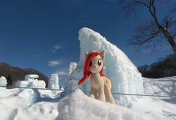 Size: 2048x1389 | Tagged: safe, artist:hihin1993, oc, oc only, oc:poniko, ice, japan, plushie, snow, solo