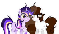 Size: 600x346 | Tagged: safe, artist:thesmall-artist, oc, oc only, oc:lavender starlight, earth pony, pony, unicorn, base used, deviantart watermark, female, mare, obtrusive watermark, simple background, transparent background, watermark