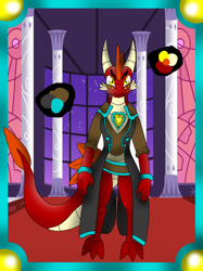 Size: 1280x1707 | Tagged: safe, oc, oc:garro, pony, heart gem, love dragon, royal uniform, solo, tumblr:askgarrothelovedragon