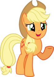 Size: 748x1066 | Tagged: safe, artist:crystalmagic6, derpibooru import, applejack, earth pony, pony, cowboy hat, female, hat, mare, open mouth, raised hoof, simple background, solo, stetson, transparent background, underhoof, vector