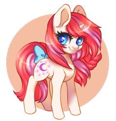 Size: 861x899 | Tagged: safe, artist:cabbage-arts, moondancer (g1), pony, unicorn, g1, bow, cute, dancerbetes, female, smiling, tail bow