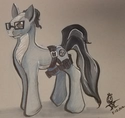 Size: 1504x1417 | Tagged: safe, artist:cjacs_artworld, oc, oc:wireball, earth pony, pony, belt, glasses, signature, solo