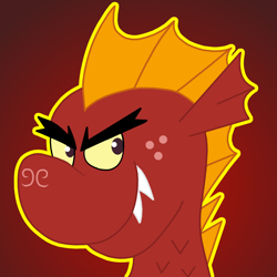 Size: 1720x1719 | Tagged: safe, artist:sketchymouse, garble, dragon, badass, bust, freckles, gradient background, male, solo