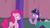 Size: 1920x1080 | Tagged: safe, screencap, pinkie pie, twilight sparkle, twilight sparkle (alicorn), alicorn, earth pony, pony, a trivial pursuit, bell, floppy ears, messy mane