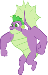 Size: 3730x5801 | Tagged: safe, artist:memnoch, spike, dragon, the last problem, absurd resolution, flying, gigachad spike, older, older spike, simple background, solo, transparent background, vector, winged spike, wings