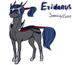 Size: 2249x1908 | Tagged: safe, artist:luna dave, oc, oc:eridanus, earth pony, pony, armor, male, next generation, nextgen:luna dave, offspring, parent:king sombra, parent:princess luna, parents:lumbra, simple background, solo, white background