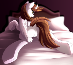 Size: 4302x3857 | Tagged: safe, artist:airiniblock, oc, oc only, oc:amber, alicorn, pony, alicorn oc, black sclera, butt, commission, featureless crotch, female, looking back, plot, rcf community, solo
