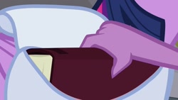 Size: 1280x720 | Tagged: safe, screencap, spike, twilight sparkle, twilight sparkle (alicorn), alicorn, dragon, the point of no return, book, claws, female, male, saddle bag, winged spike