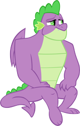 Size: 3738x5878 | Tagged: safe, artist:memnoch, spike, dragon, the last problem, gigachad spike, older, older spike, simple background, solo, transparent background, winged spike