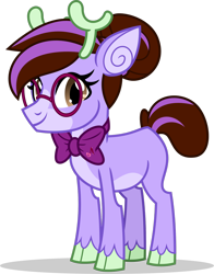 Size: 1280x1629 | Tagged: safe, artist:mlp-trailgrazer, oc, oc:marked fauna, deer, reindeer, female, glasses, simple background, solo, transparent background