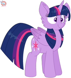 Size: 919x1015 | Tagged: safe, artist:rainbow eevee, twilight sparkle, twilight sparkle (alicorn), alicorn, pony, adorkable, cheek fluff, colored wings, cute, cutie mark, dork, eyelashes, female, folded wings, gradient wings, grin, mare, purple eyes, simple background, smiling, solo, transparent background, vector, wings