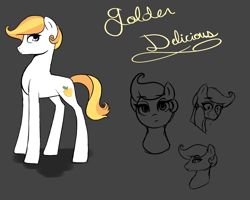 Size: 1250x1000 | Tagged: safe, artist:infinityyoshi, oc, oc:golden delicious, pony, earth pony oc, female, offspring, parent:big macintosh, parent:fleur-de-lis, parents:fleurmac, solo, unicorn oc