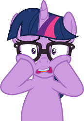 Size: 3000x4342 | Tagged: safe, artist:cloudyglow, sci-twi, twilight sparkle, pony, unicorn, better together, equestria girls, spring breakdown, equestria girls ponified, female, looking at you, mare, open mouth, sci-twi's pony reaction, shocked expression, simple background, solo, transparent background, unicorn sci-twi, vector