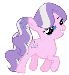 Size: 561x610 | Tagged: safe, artist:winxflorabloomroxy, diamond tiara, earth pony, pony, alternate hairstyle, cute, diamondbetes, female, filly, lidded eyes, ponytail, simple background, solo, transparent background, vector